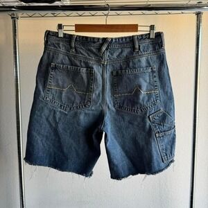 Vintage Y2K Urban Pipeline Blue Denim Shorts Jorts with‎ Back Pocket Design